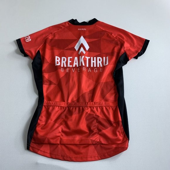 Primal Women's Cycling Jersey Size Medium BBG Red Black Active Outdoor Full Zip - Picture 2 of 7